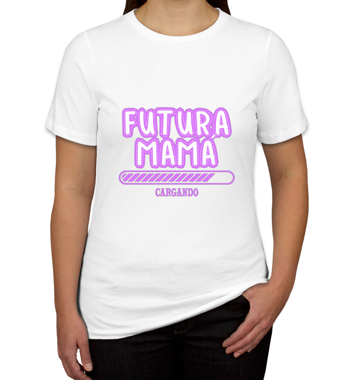 Futura Mamá Cargando Spanish Pregnancy Announcement Women's T-shirt