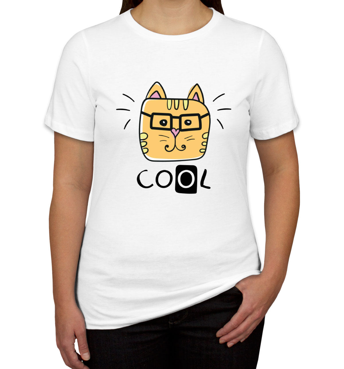 Handdrawing Cool Cat Women's T-shirt