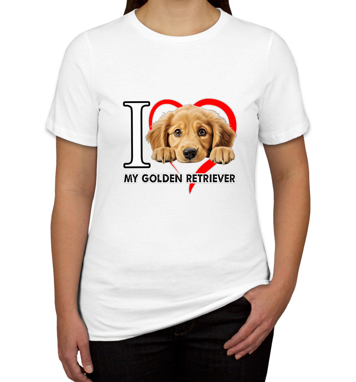 I Love My Golden Retriever Dog Women's T-shirt