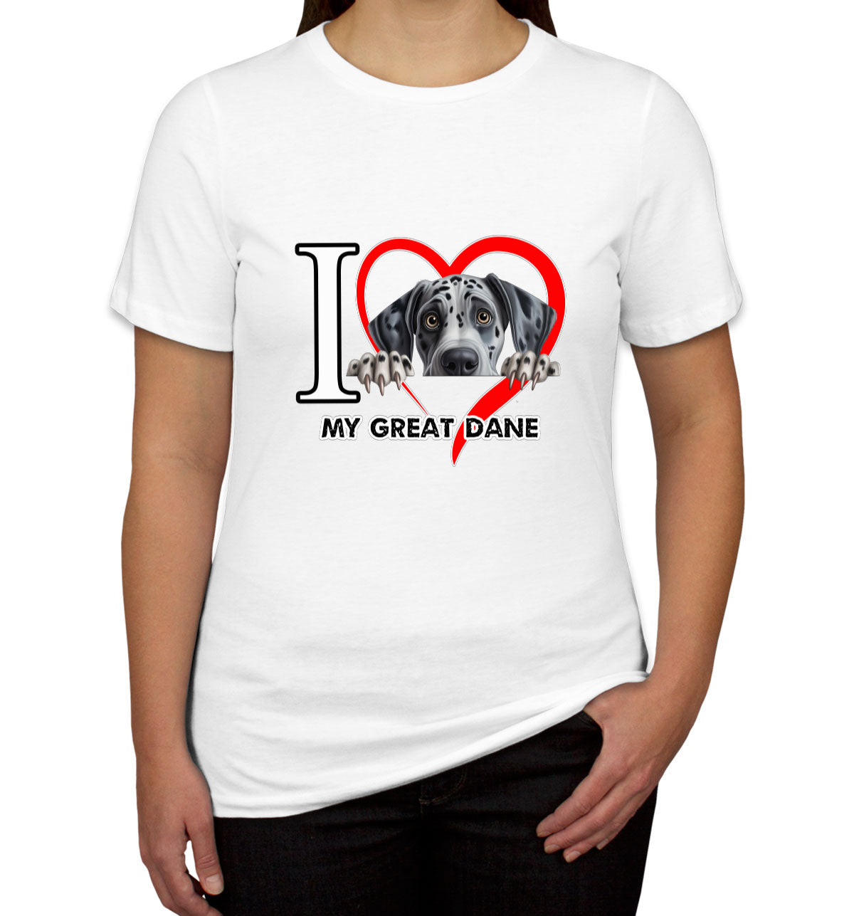 I Love My Great Dane Dog Women's T-shirt