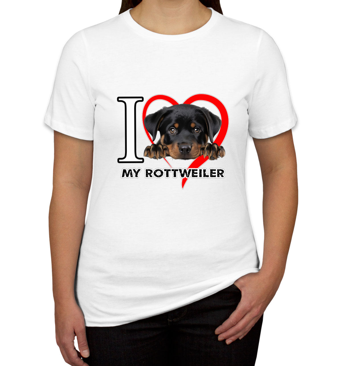 I Love My Rottweiler Dog Women's T-shirt