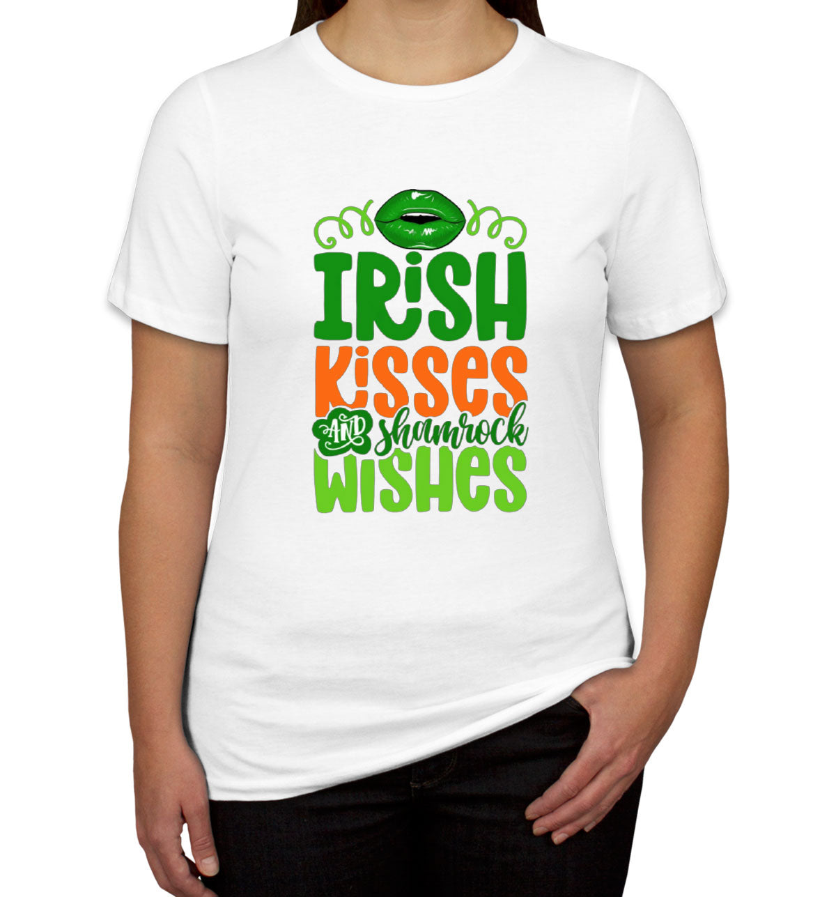 Irish Kisses And Shamrock Wishes St. Patrick's Day Women's T-shirt