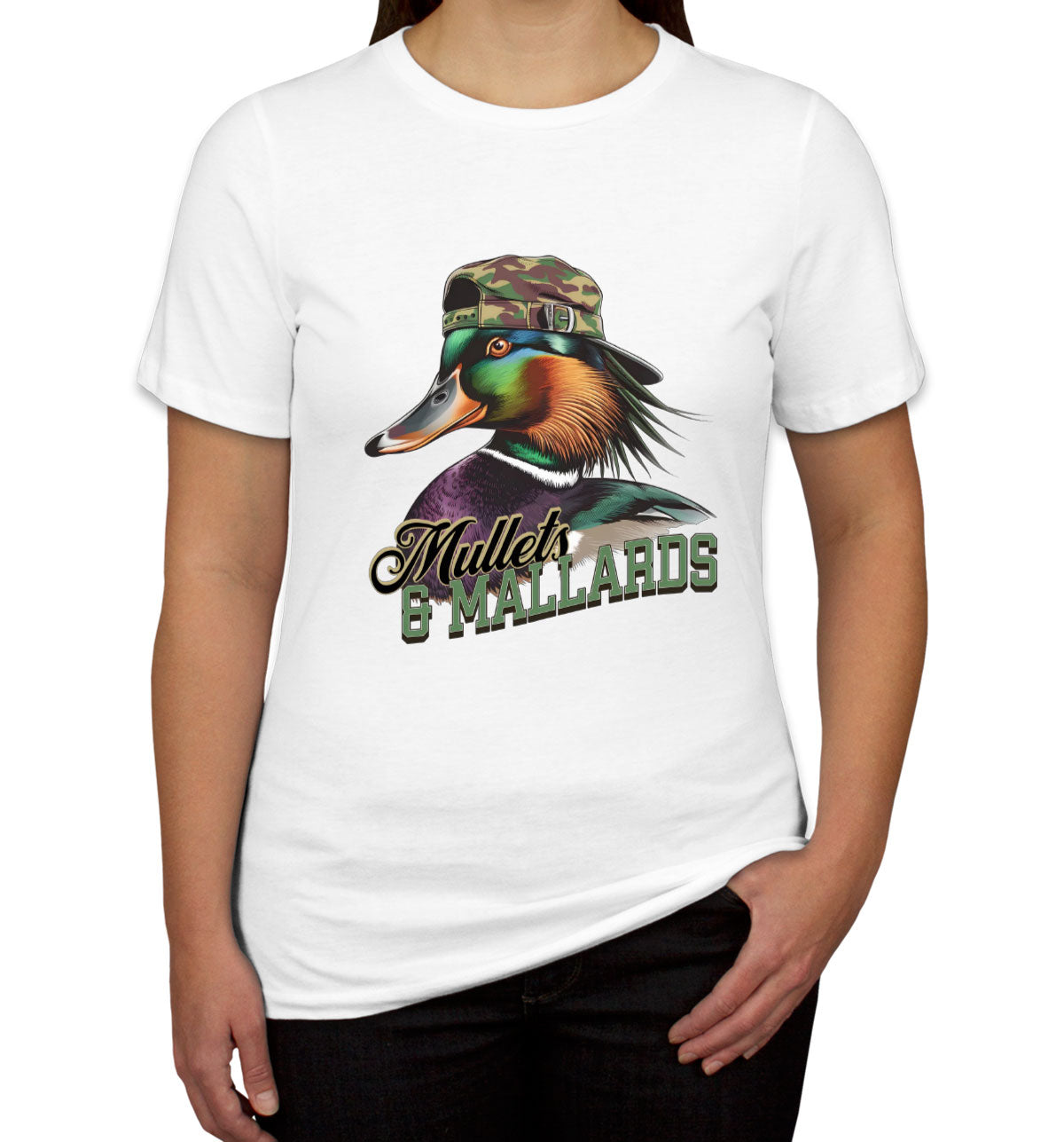 Mullets And Mallards Duck Hunting Women's T-shirt