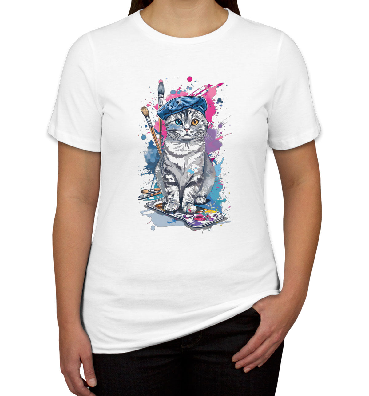 Painter Artist Cat Women's T-shirt