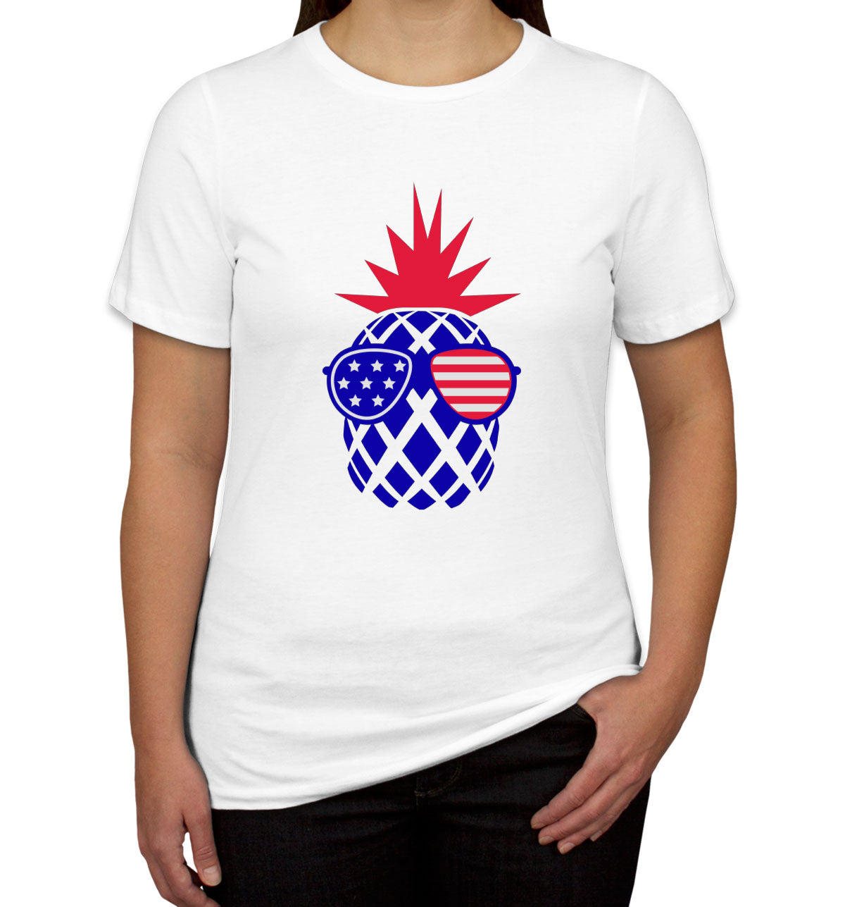 Pineapple America Patriotic Women's T-shirt