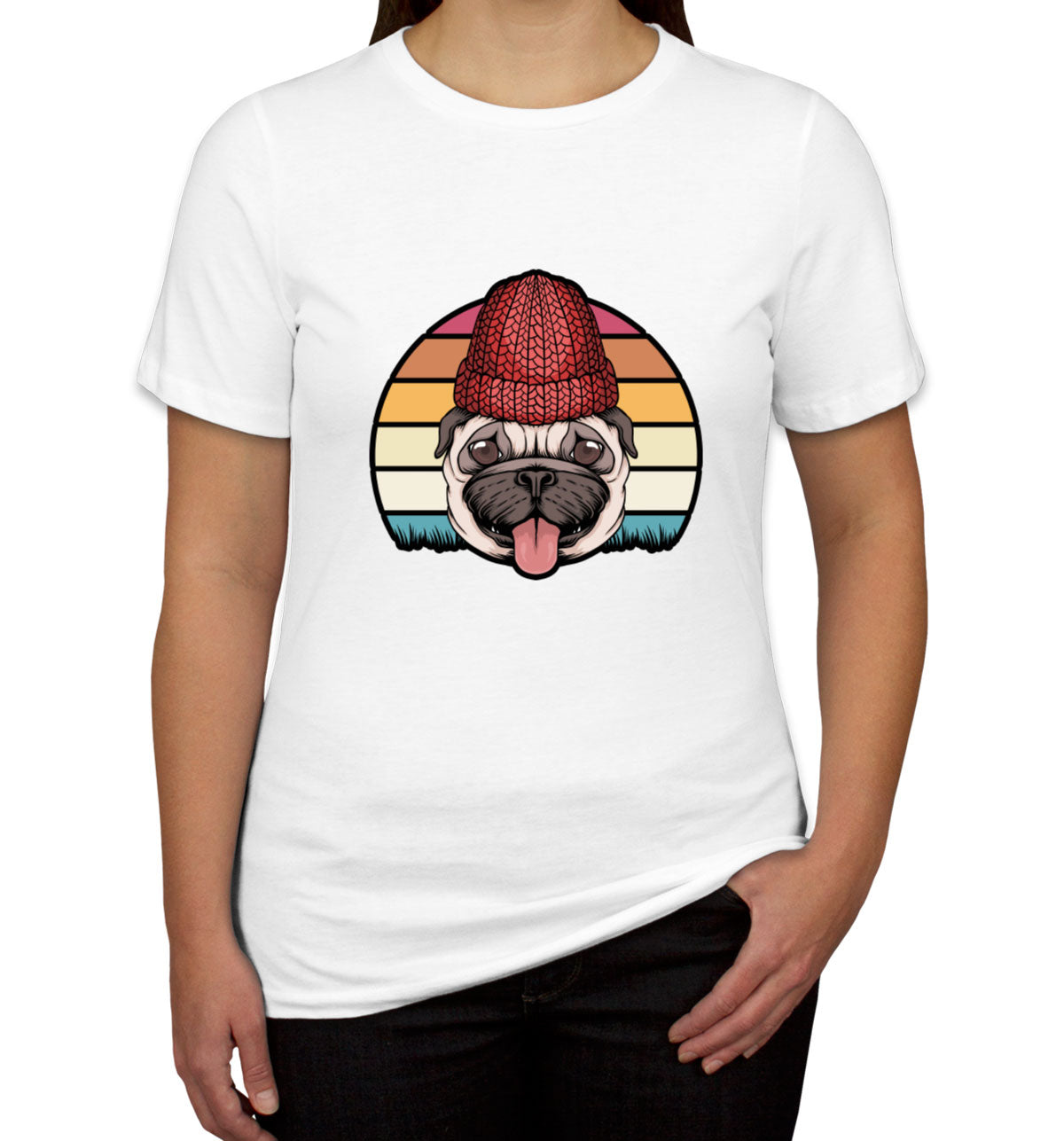 Retro Pug Dog Vintage Women's T-shirt