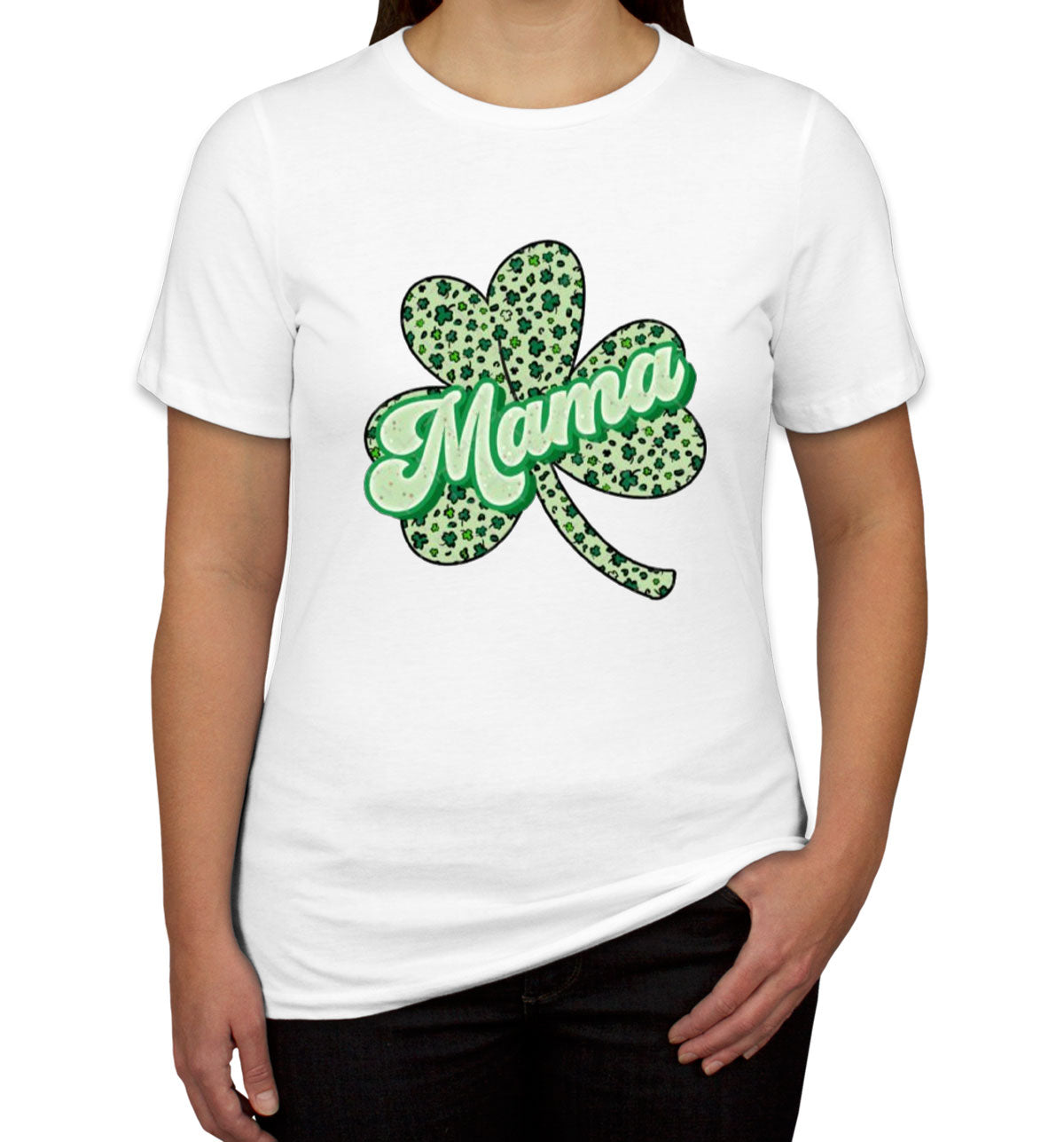 Retro Mama Shamrock St. Patrick's Day Women's T-shirt