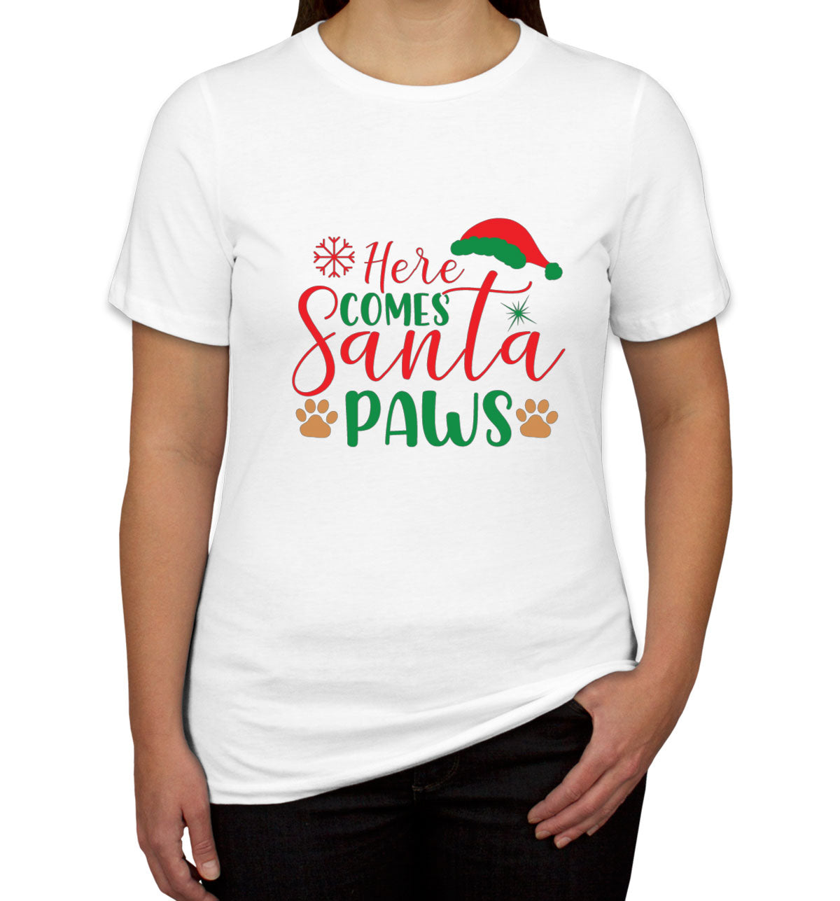 Hear Comes Santa Paws Christmas Women's T-shirt