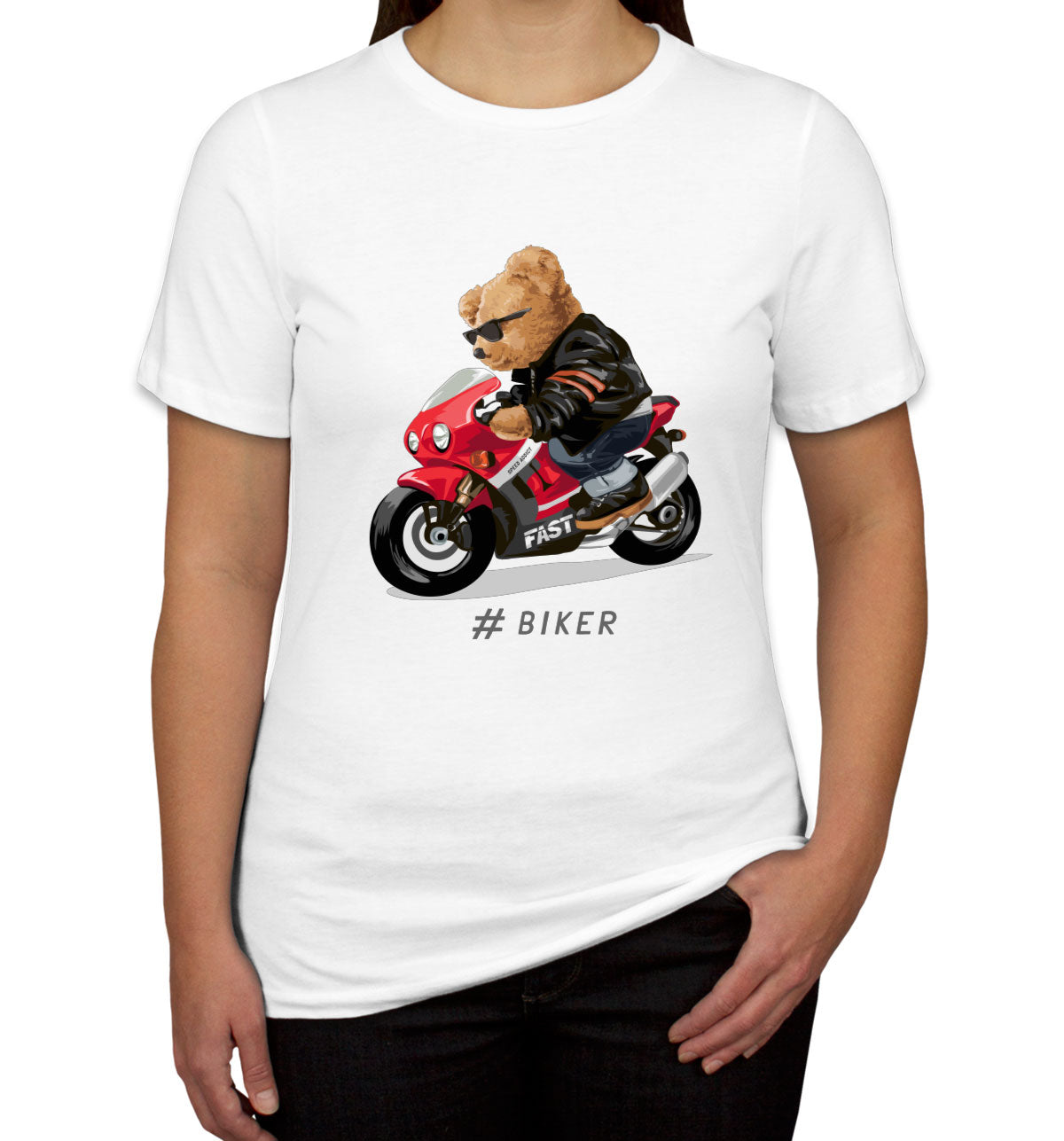 Teddy Bear Cool Biker Women's T-shirt