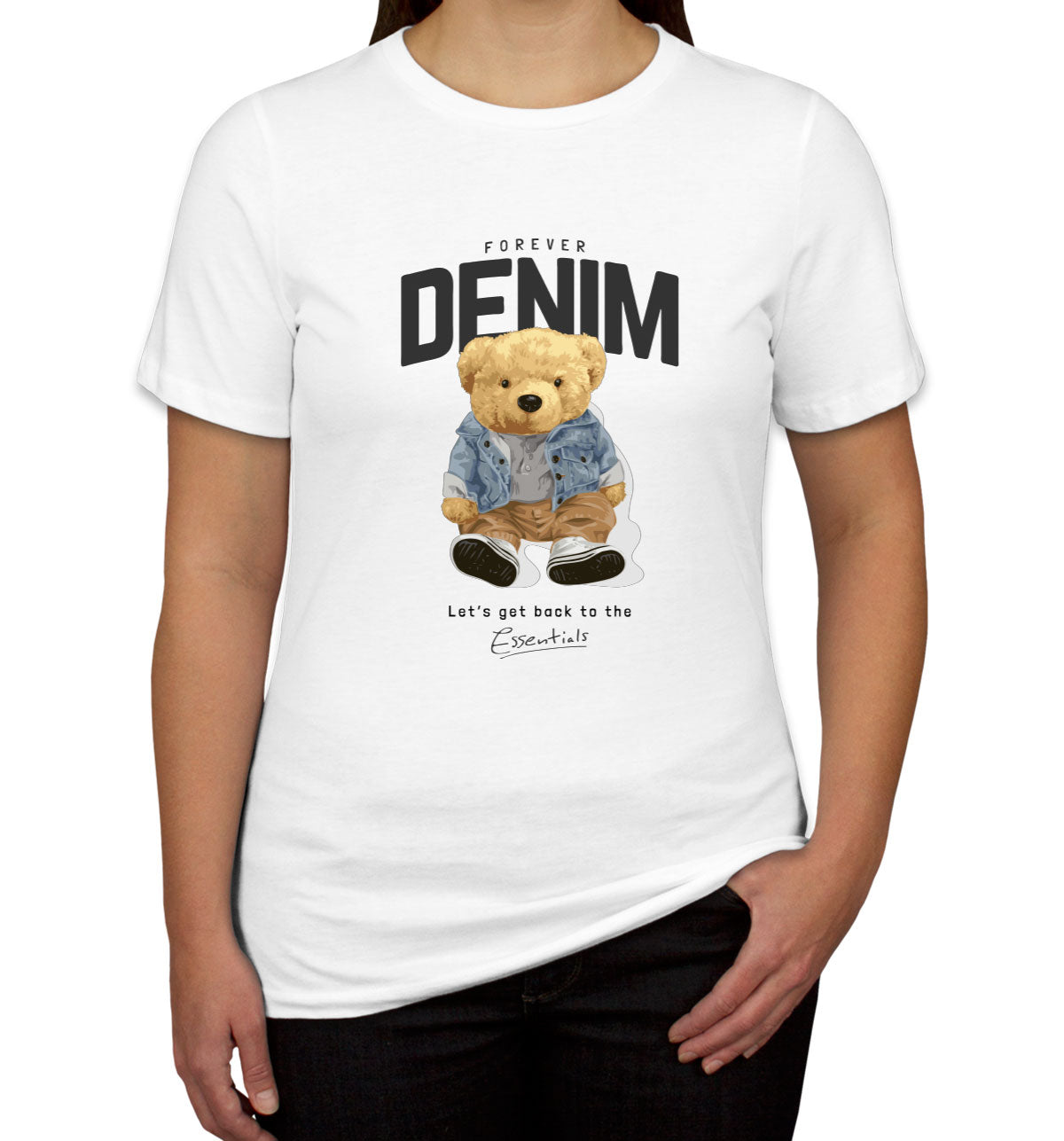 Teddy Bear Forever Denim Women's T-shirt