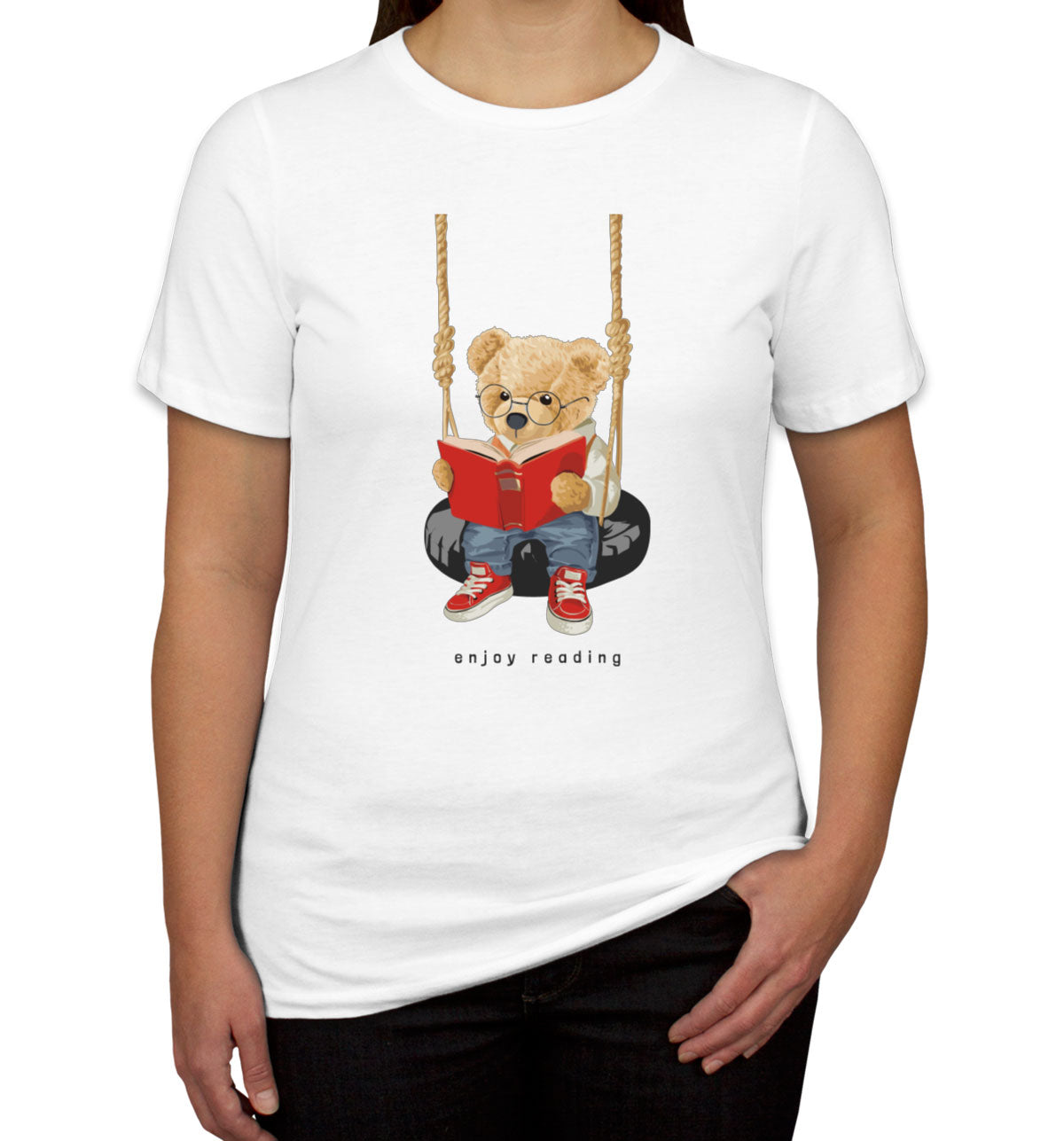 Teddy Bear Reading Women's T-shirt