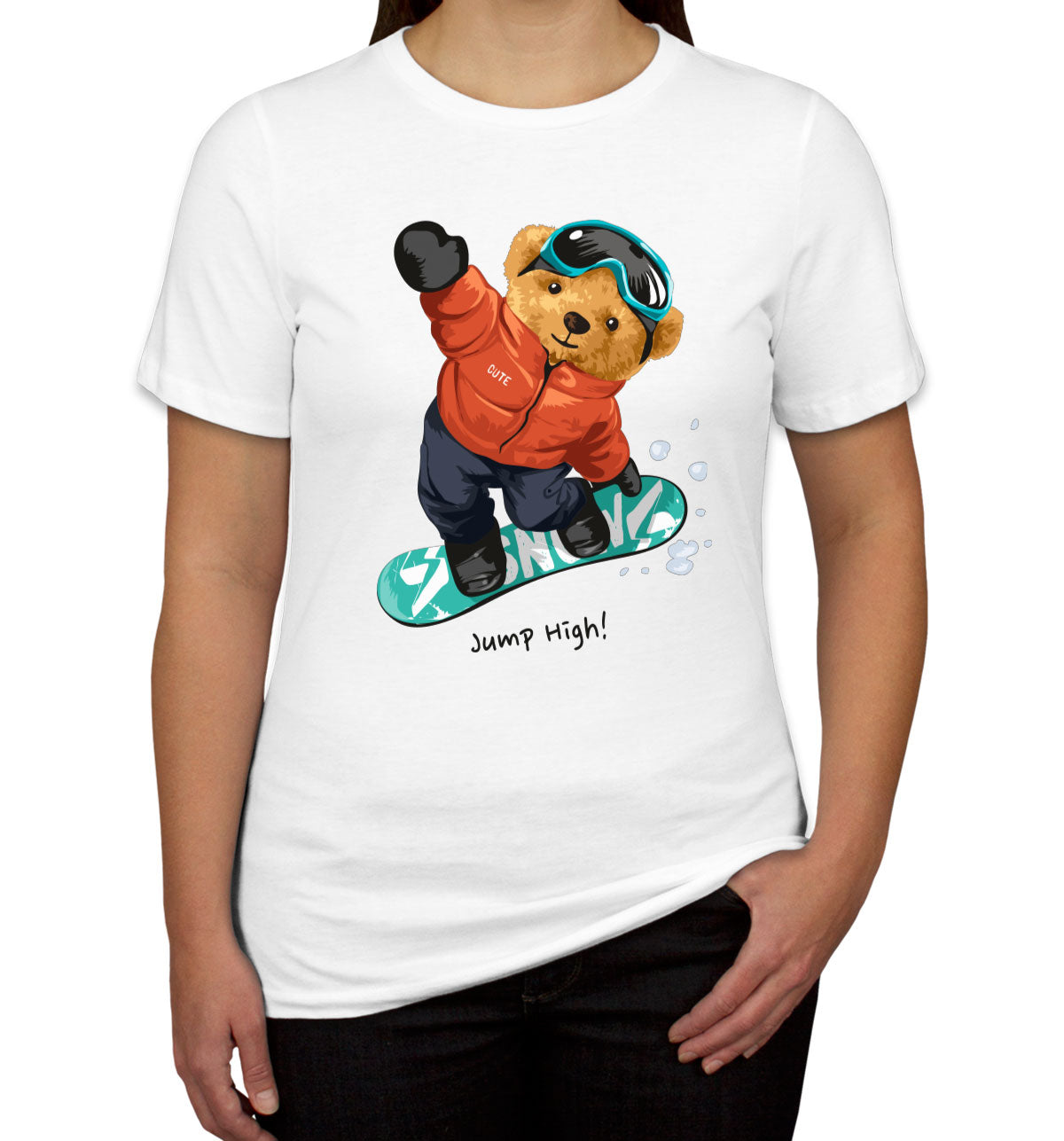 Teddy Bear Ski Board Women's T-shirt