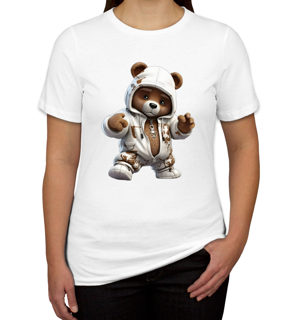 Teddy Bear Wearing Streetwear Women's T-shirt