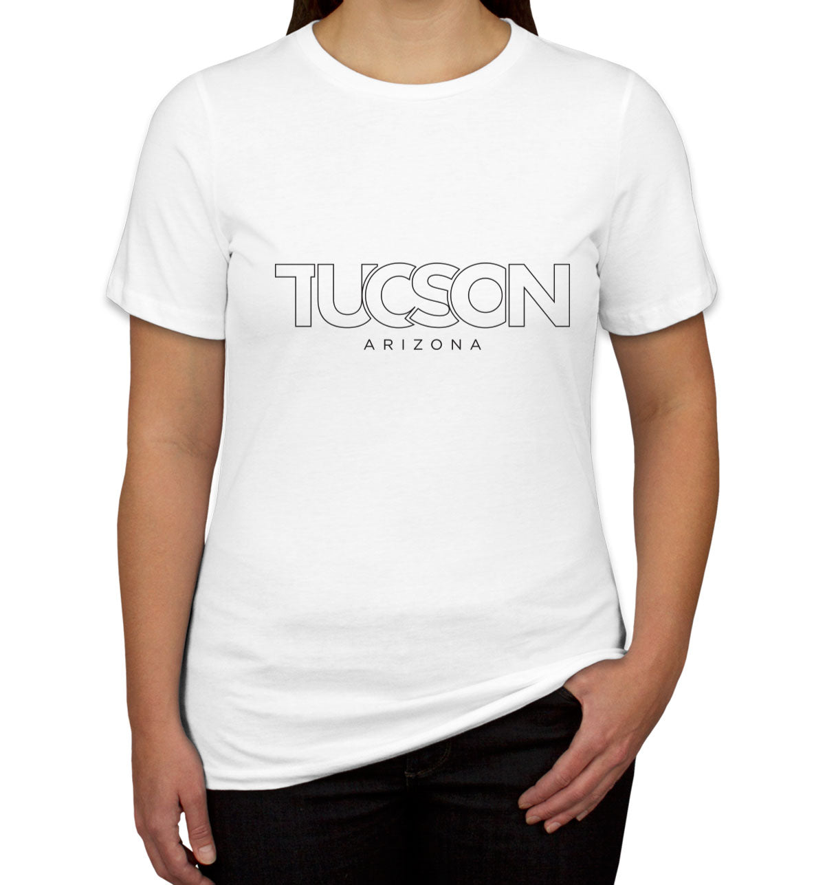 Tucson Arizona Outline Typography Women's T-shirt