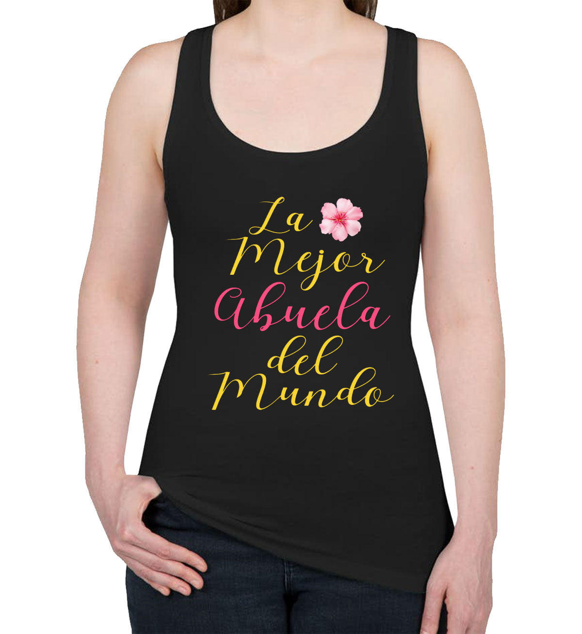 La Mejor Abuela Del Mundo Hispanic Grandma Mother's Day Women's Racerback Tank Top