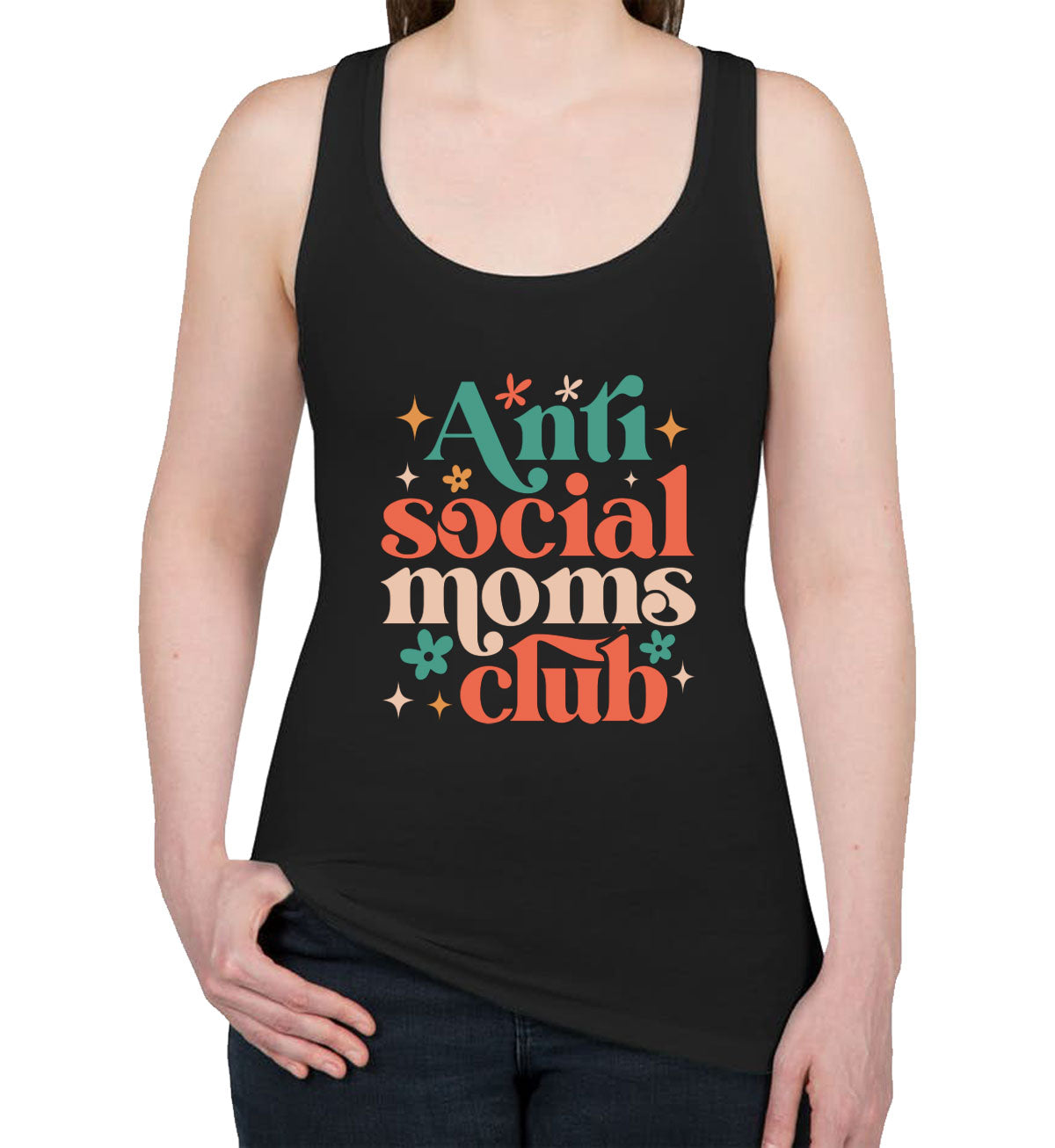 Anti Social Moms Club Mother's Day Women's Racerback Tank Top