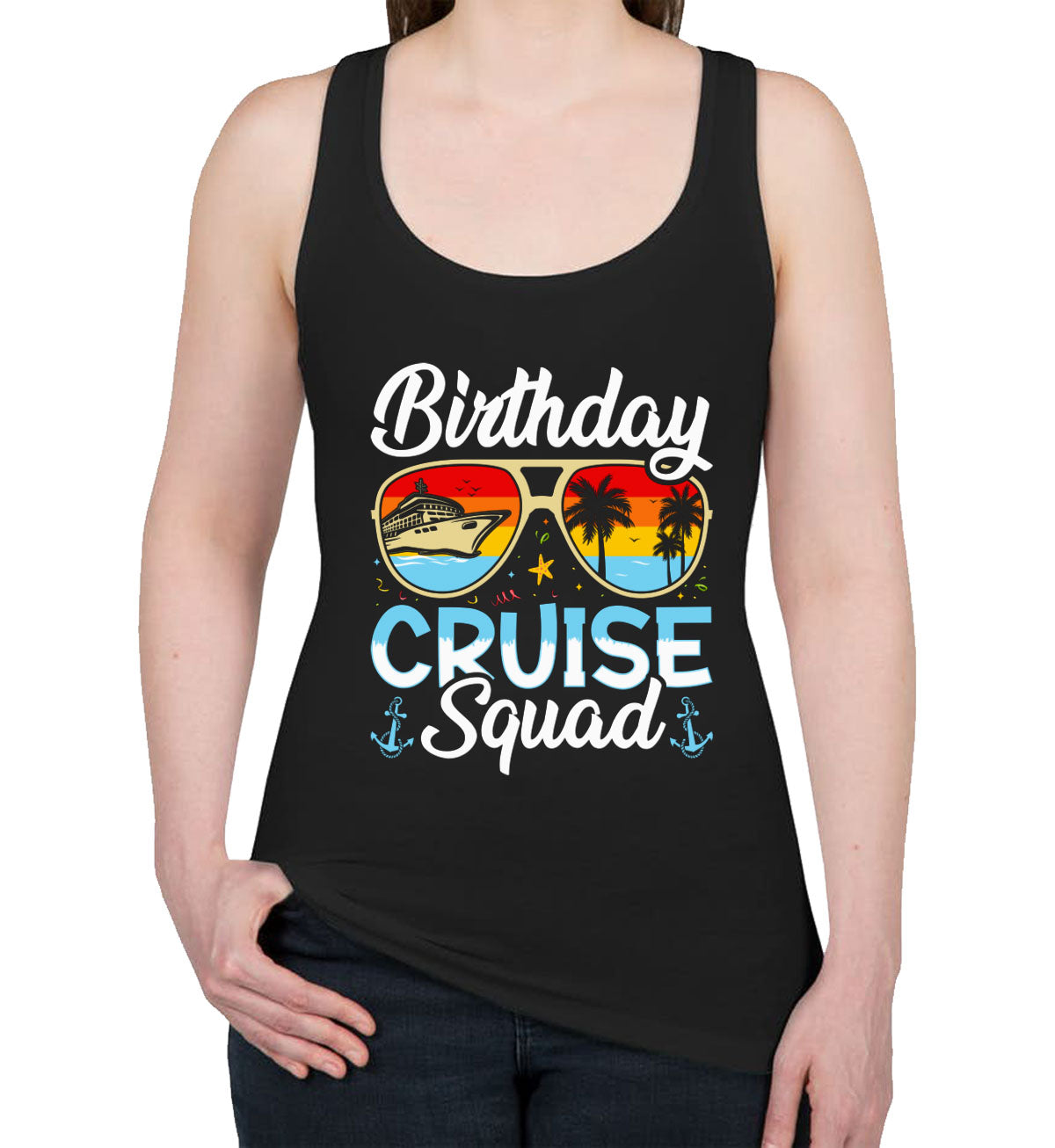 Birthday Cruise Squad Women's Racerback Tank Top
