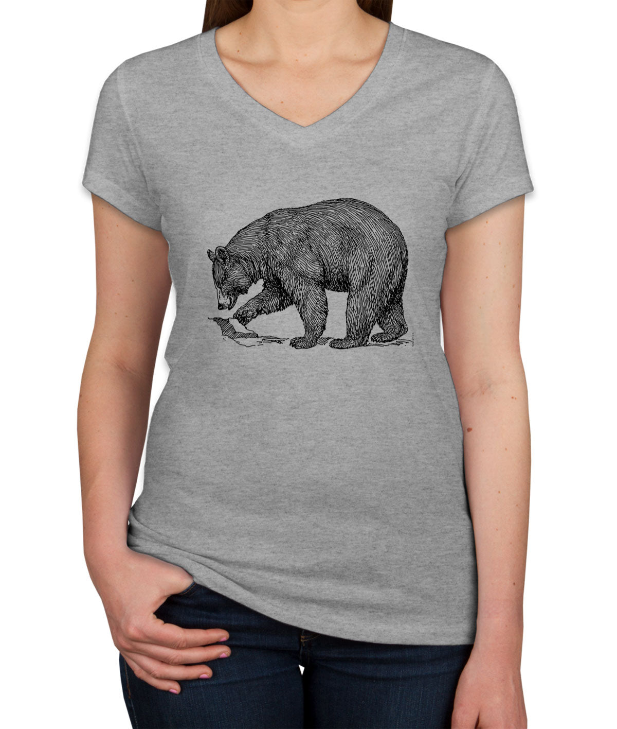 American Black Bear Women's V Neck T-shirt