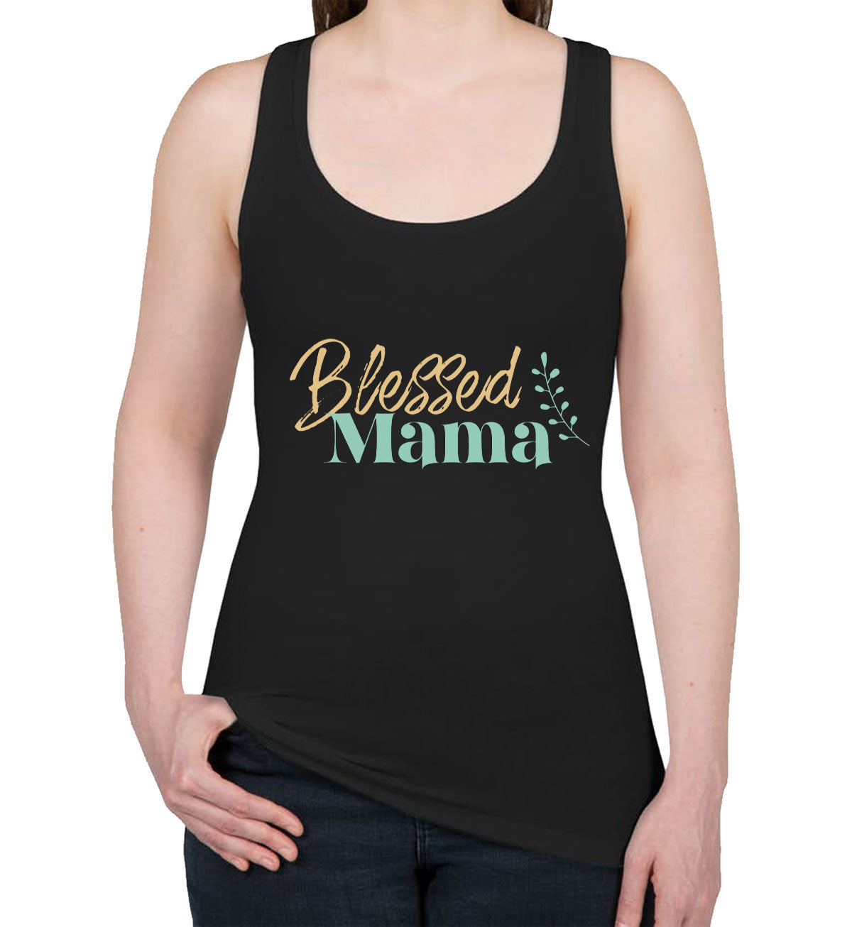 Blessed Mama Women's Racerback Tank Top