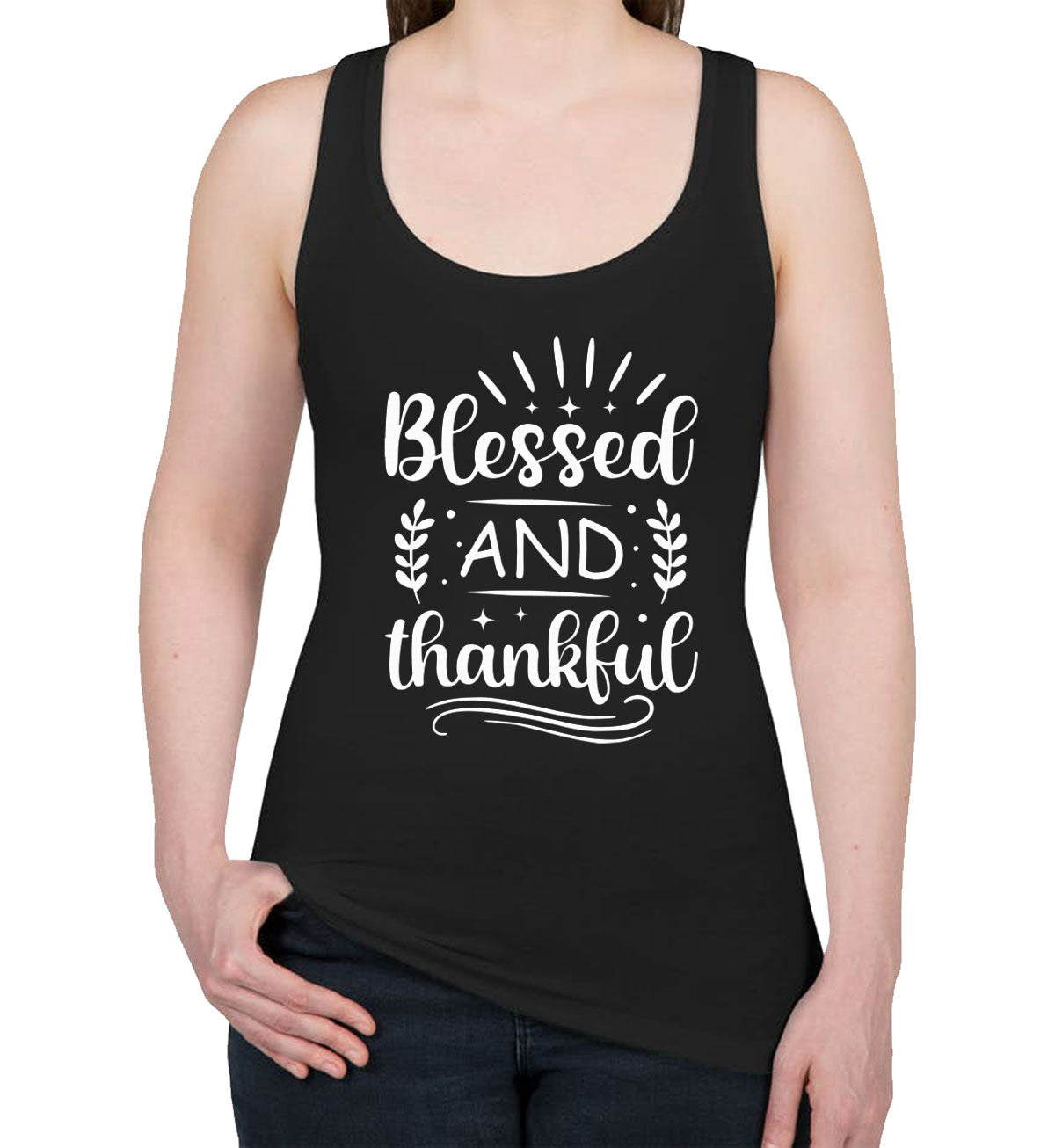 Blessed And Thankful Women's Racerback Tank Top