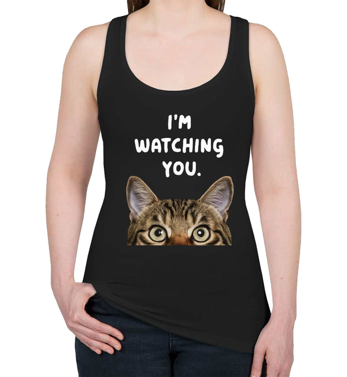 I'm Watching You Cat Women's Racerback Tank Top