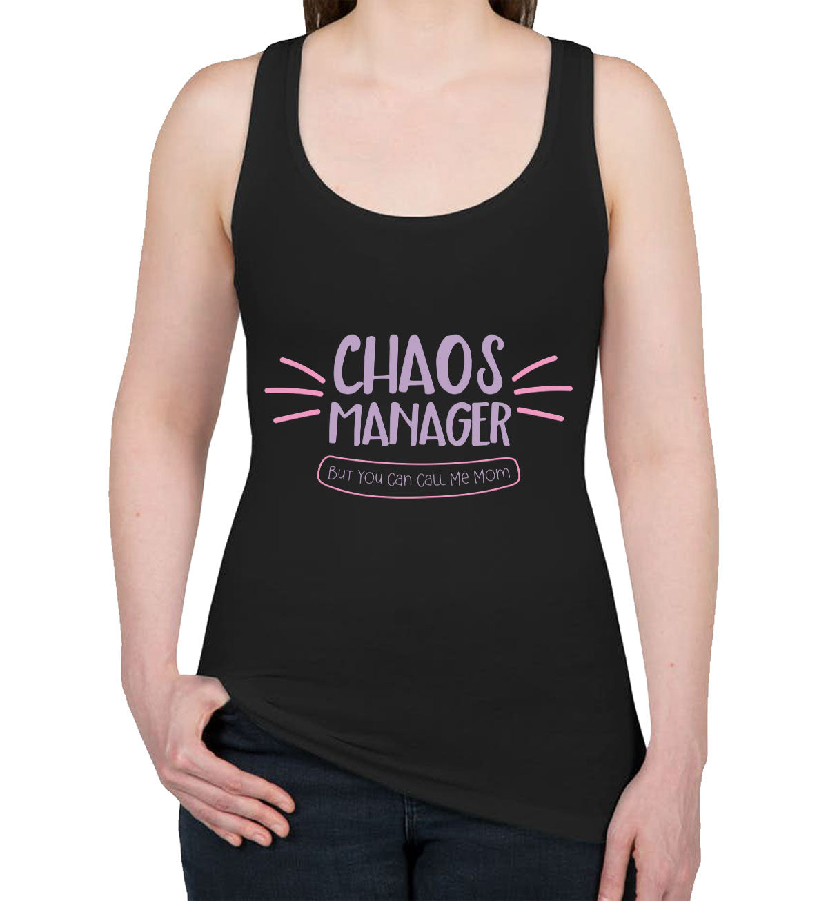 Chaos Manager But You Can Call Me Mom Women's Racerback Tank Top