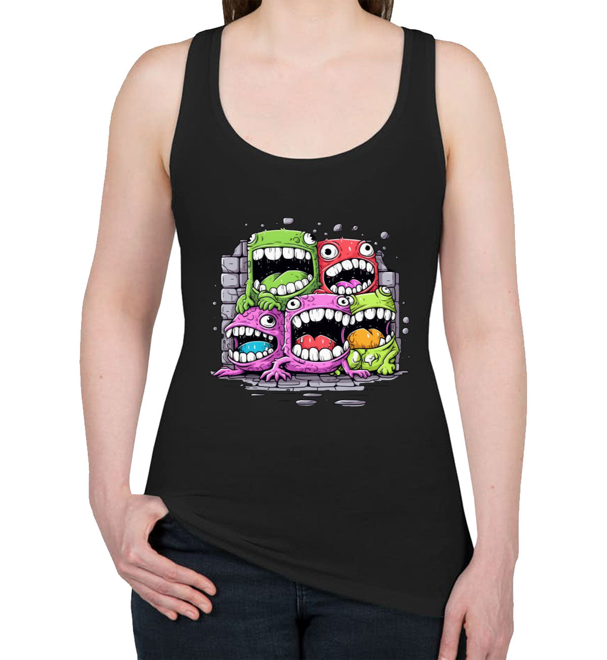 Cool Monsters Women's Racerback Tank Top