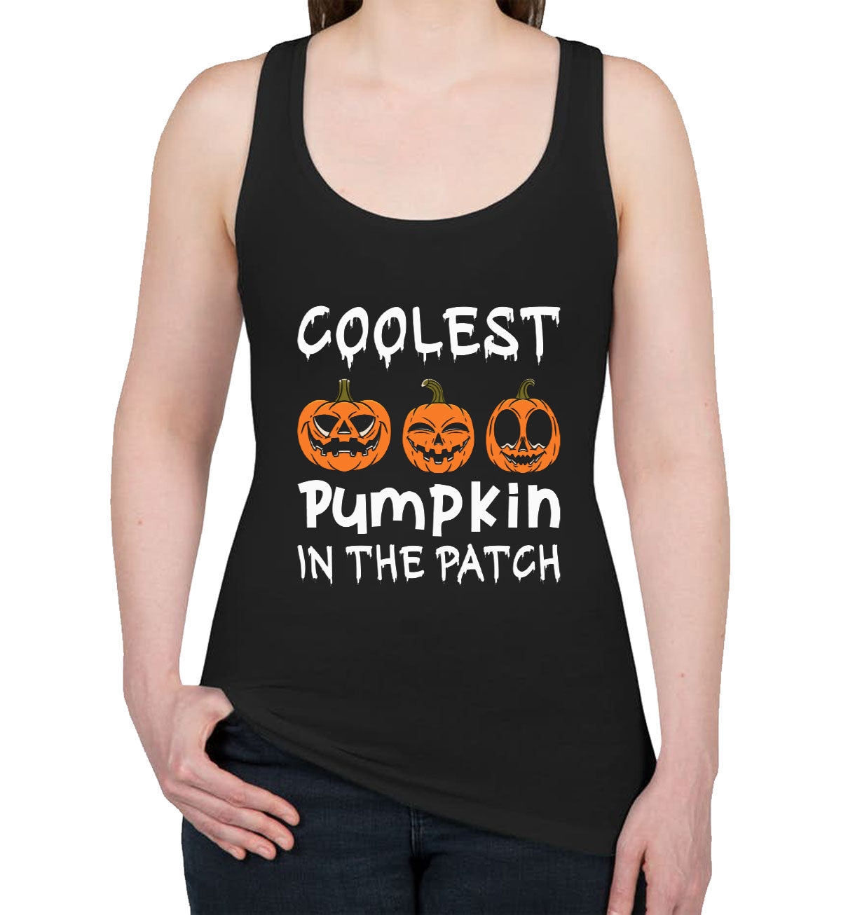 Coolest Pumpkin In The Pitch Halloween Women's Racerback Tank Top