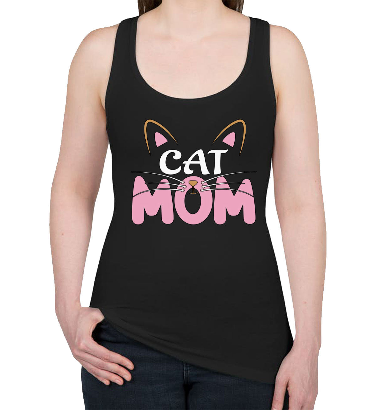 Cute Cat Mom Women's Racerback Tank Top