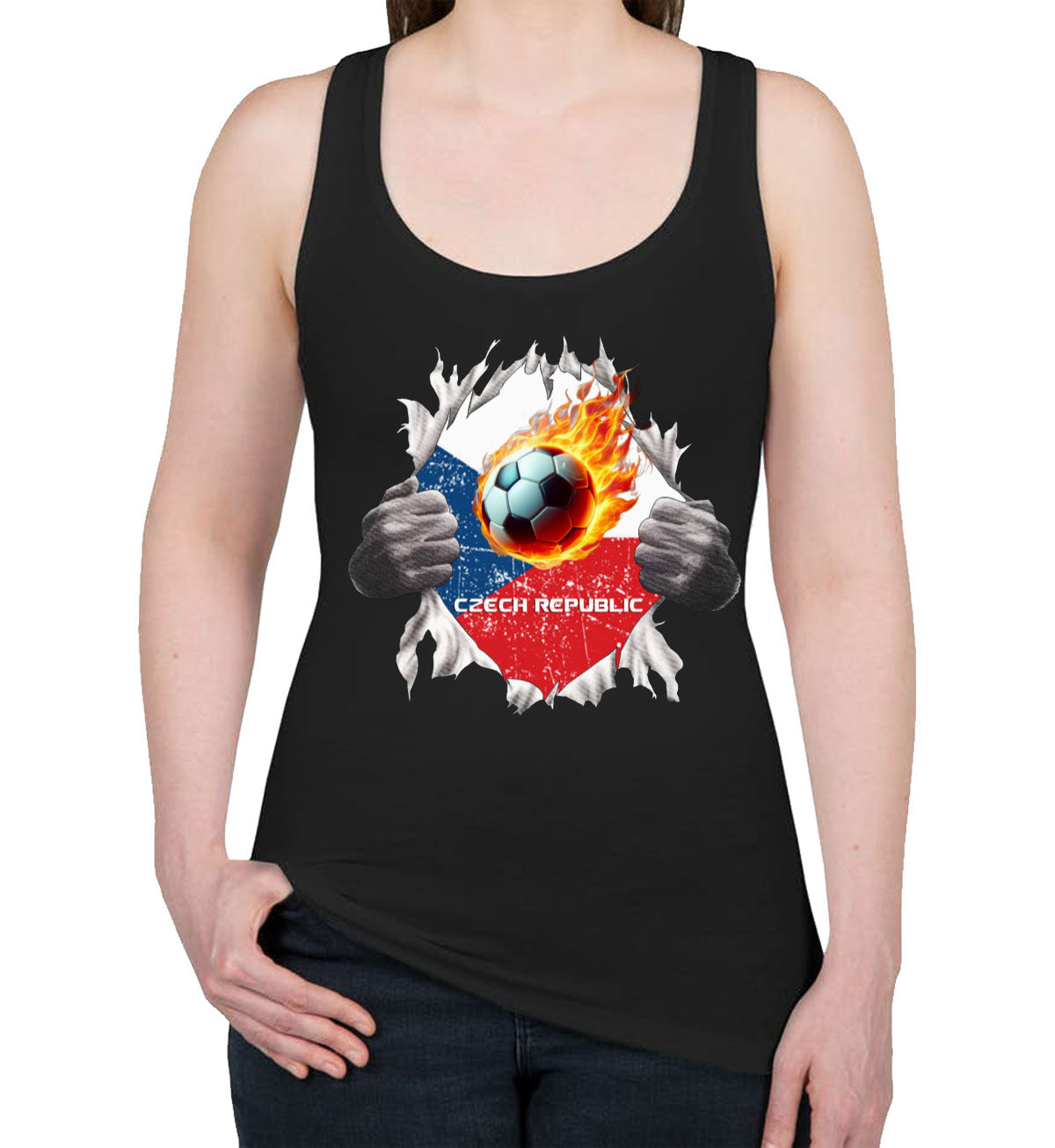 Czech Republic Euro Cup Soccer Football Women's Racerback Tank Top