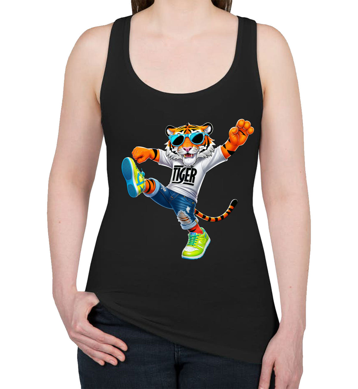 Dancing Tiger Women's Racerback Tank Top