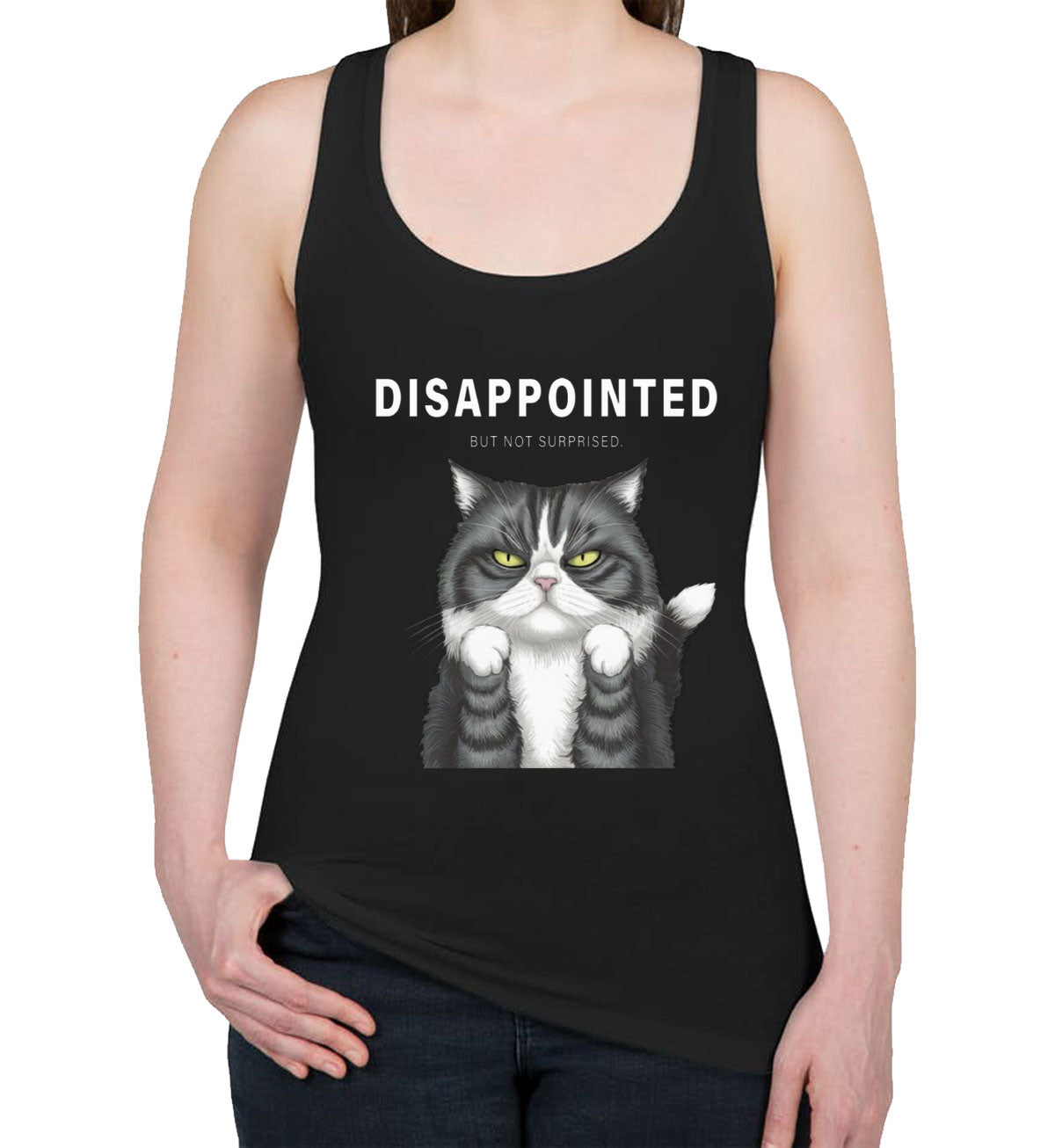 Disappointed Cat Women's Racerback Tank Top