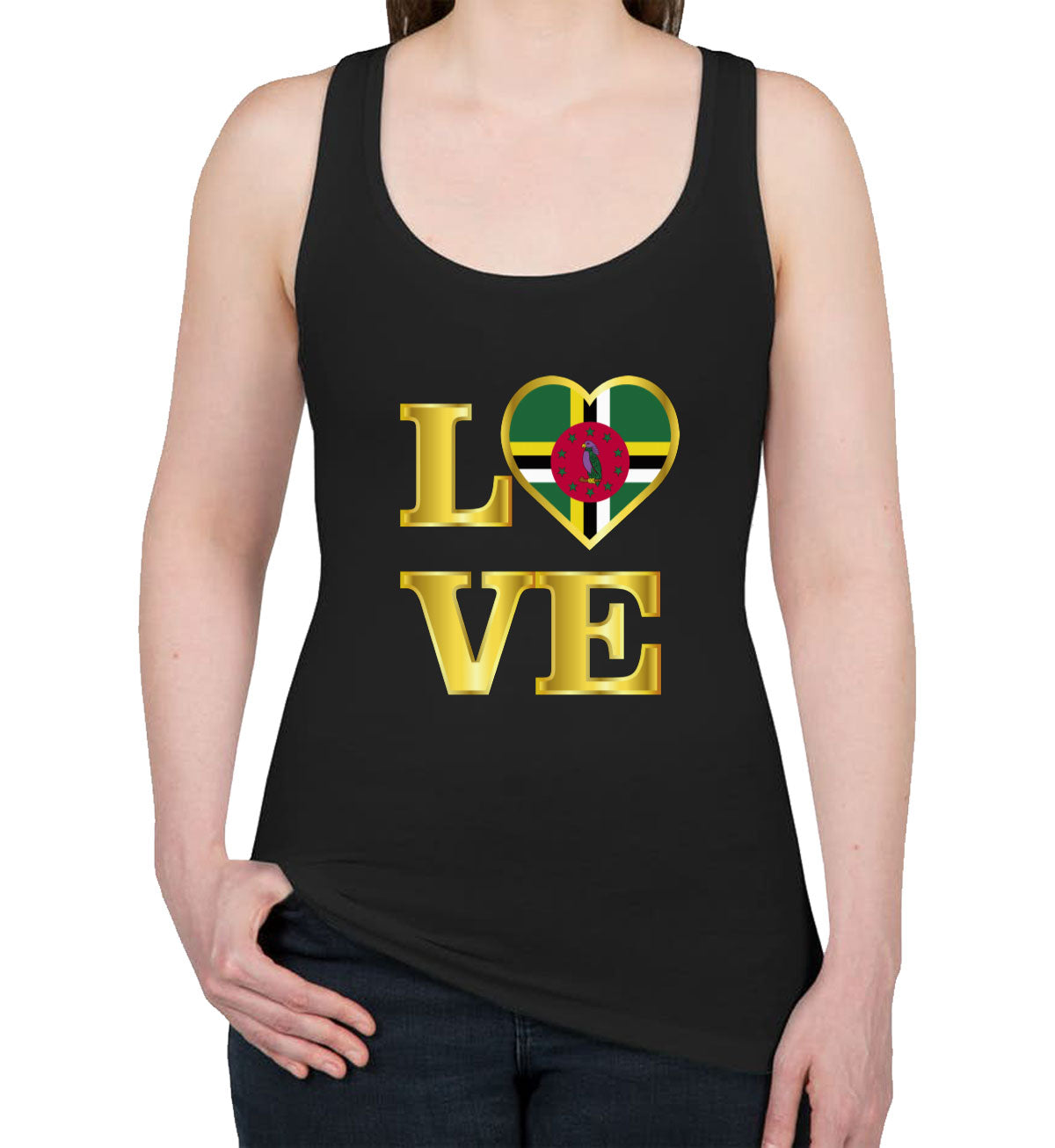 Dominica Love Women's Racerback Tank Top