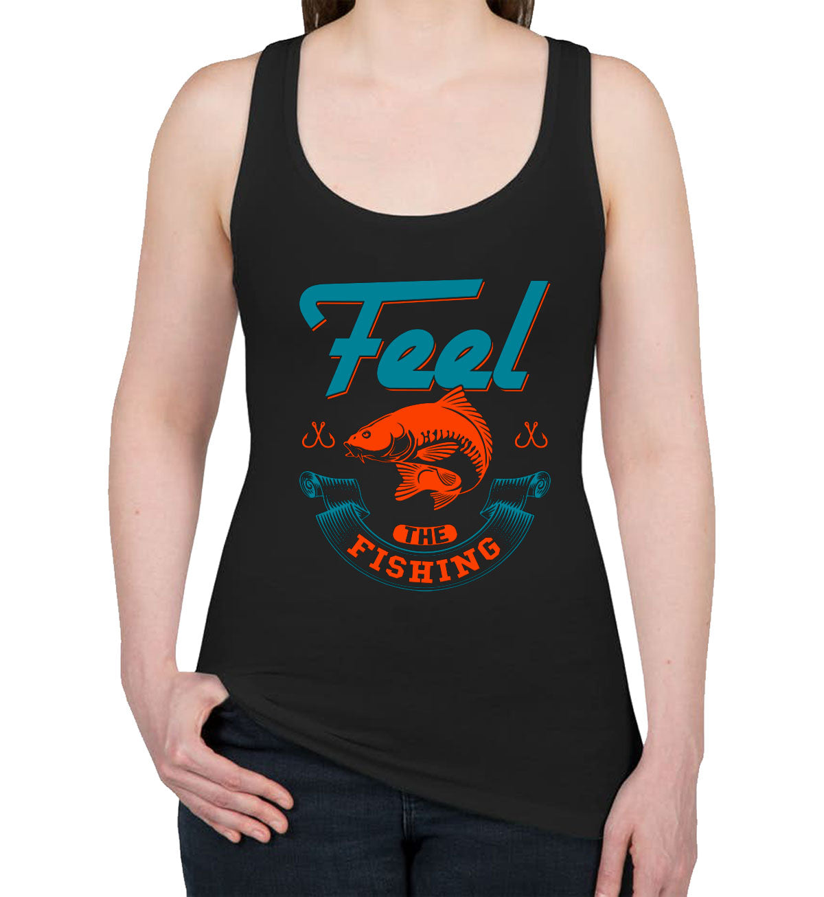 Feel The Fishing Women's Racerback Tank Top