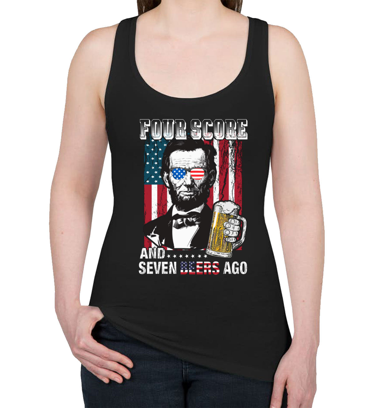 Four Score And Seven Beers Ago Women's Racerback Tank Top