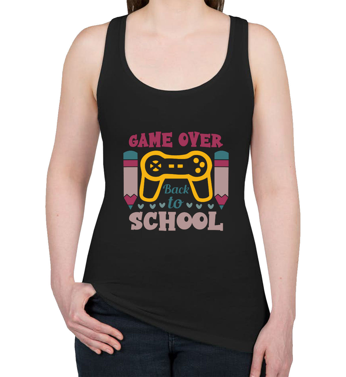 Game Over Back To School Women's Racerback Tank Top