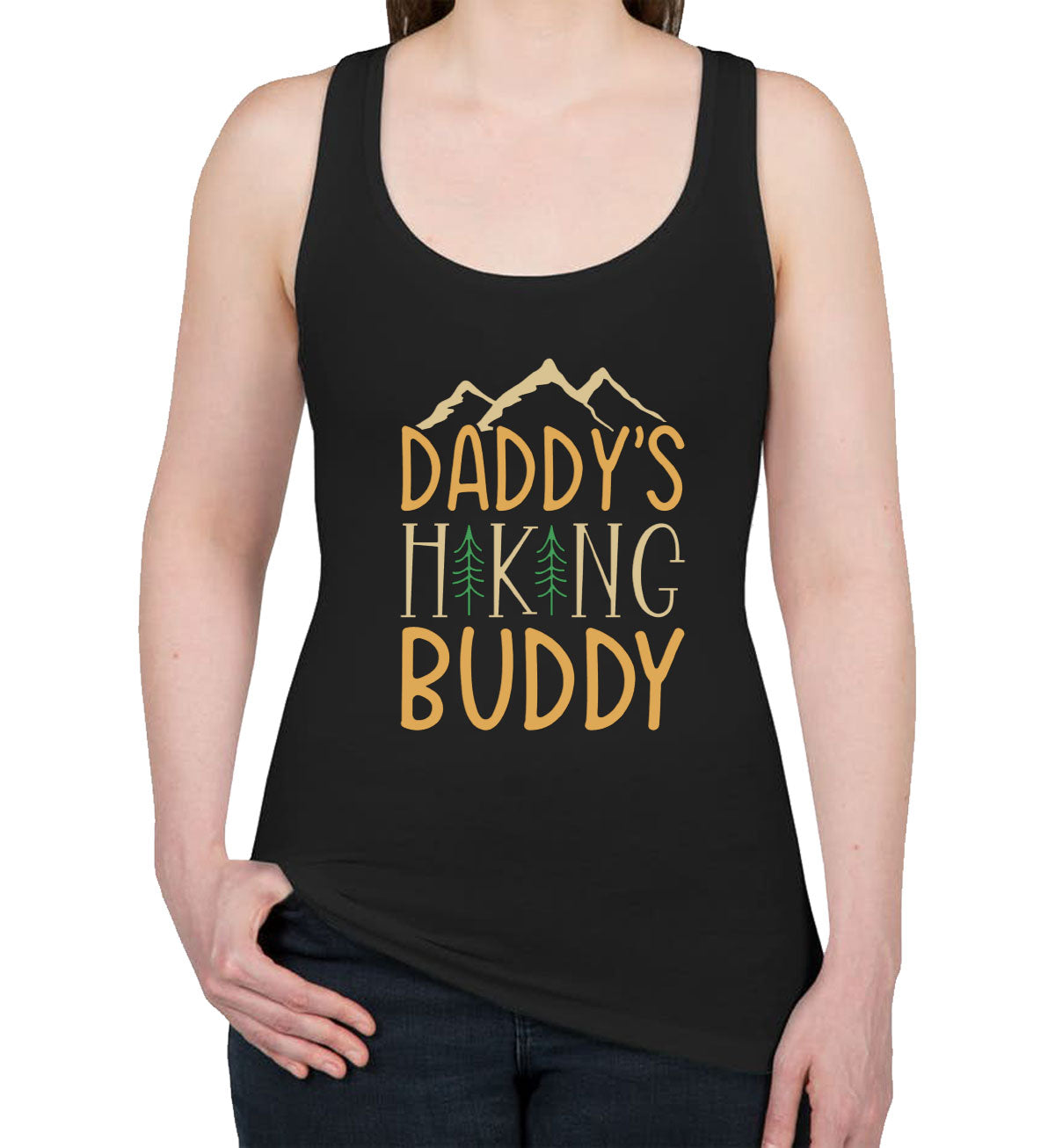 Daddy's Hiking Buddy Women's Racerback Tank Top
