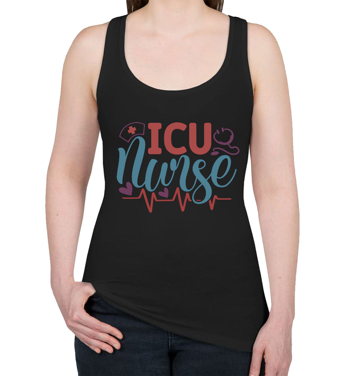 ICU Nurse Women's Racerback Tank Top