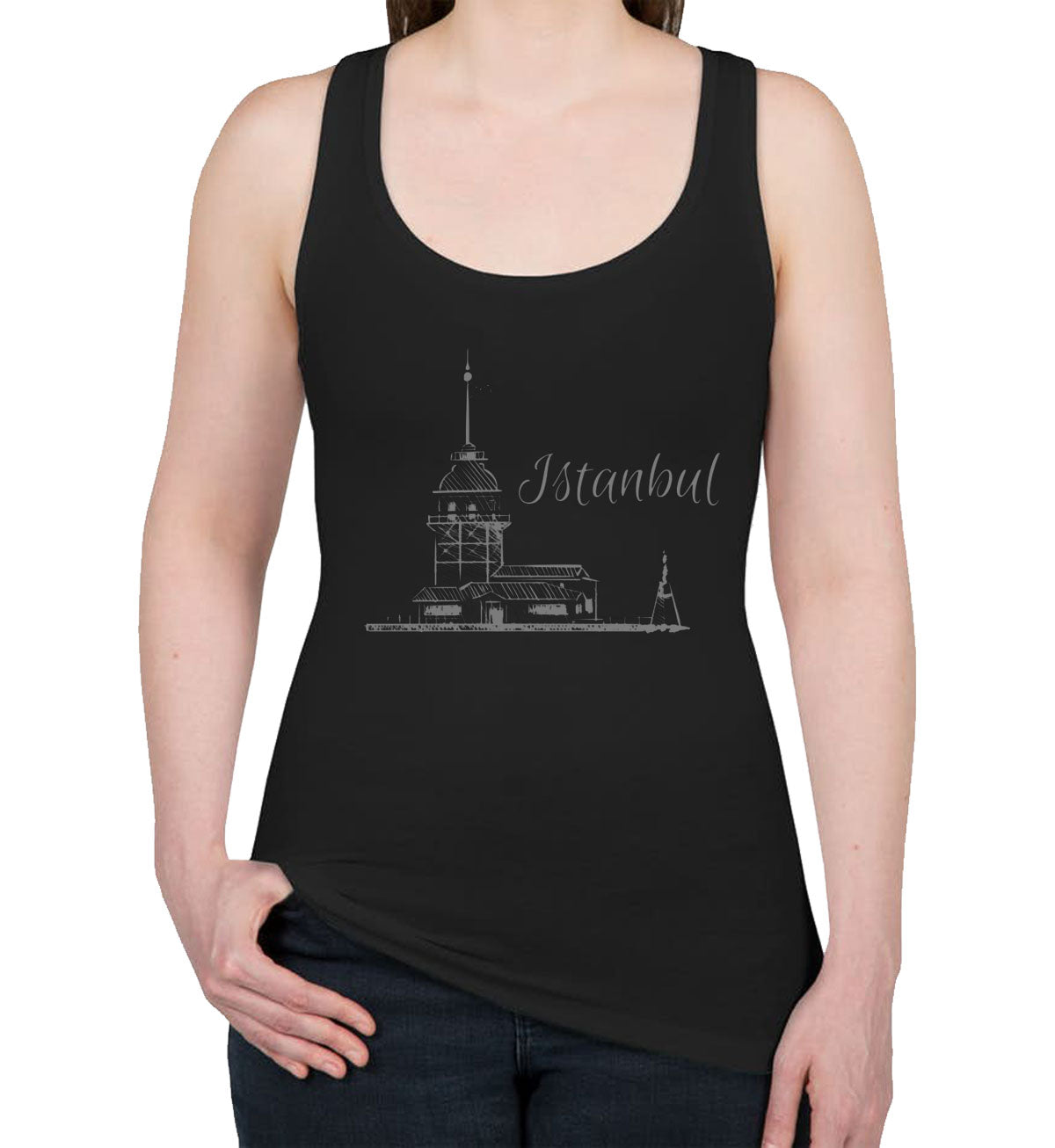 Maiden's Tower Istanbul Turkiye Women's Racerback Tank Top