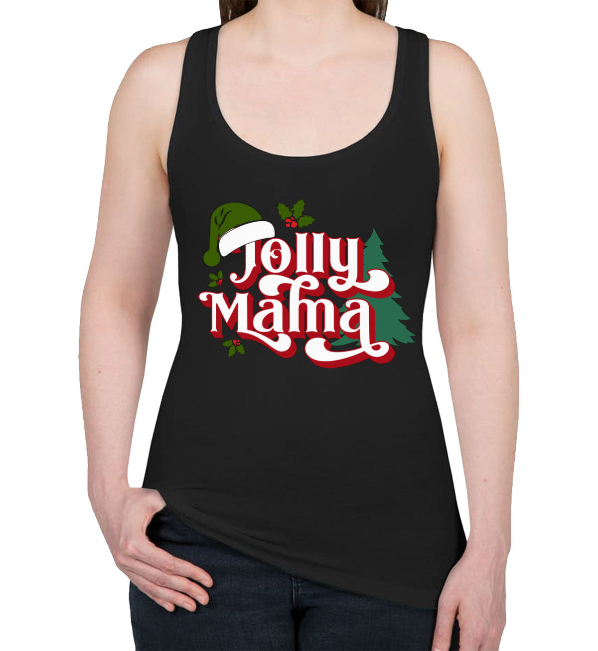 Jolly Mama Christmas Women's Racerback Tank Top