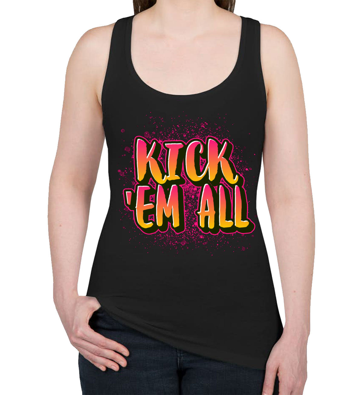 Kick 'Em All Women's Racerback Tank Top