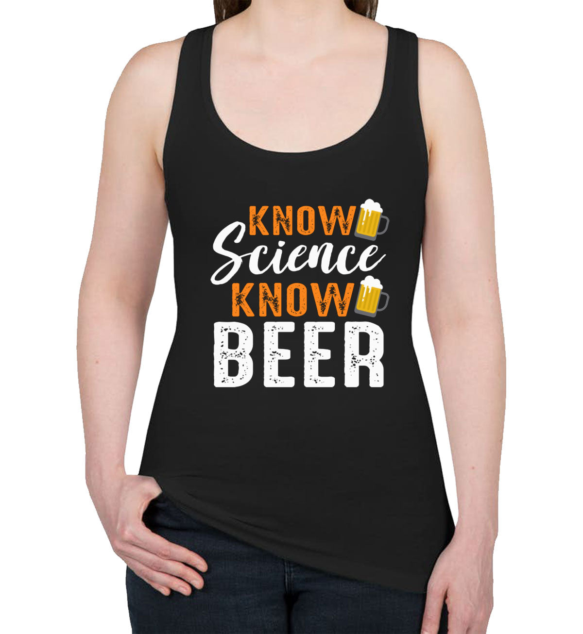 Know Science Know Beer Women's Racerback Tank Top