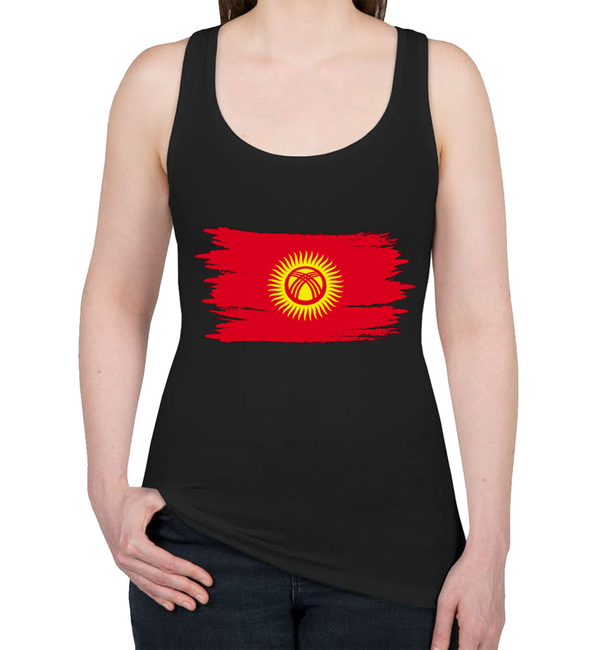 Kyrgyzstan Flag Women's Racerback Tank Top