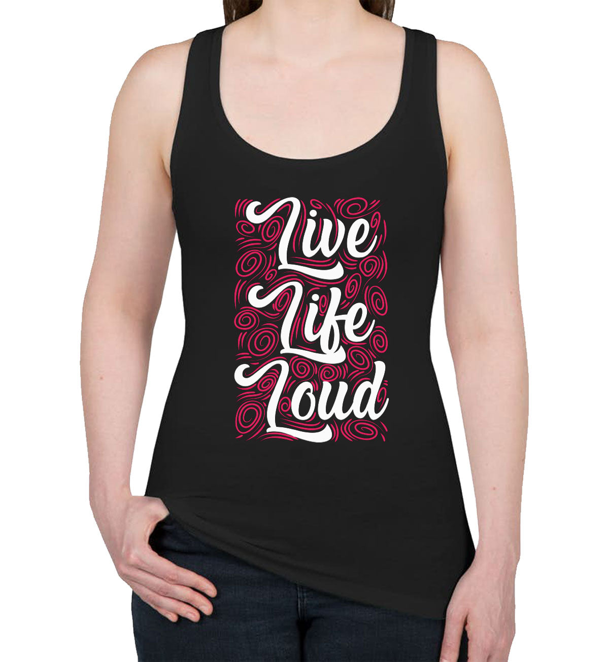 Live Life Loud Music Women's Racerback Tank Top