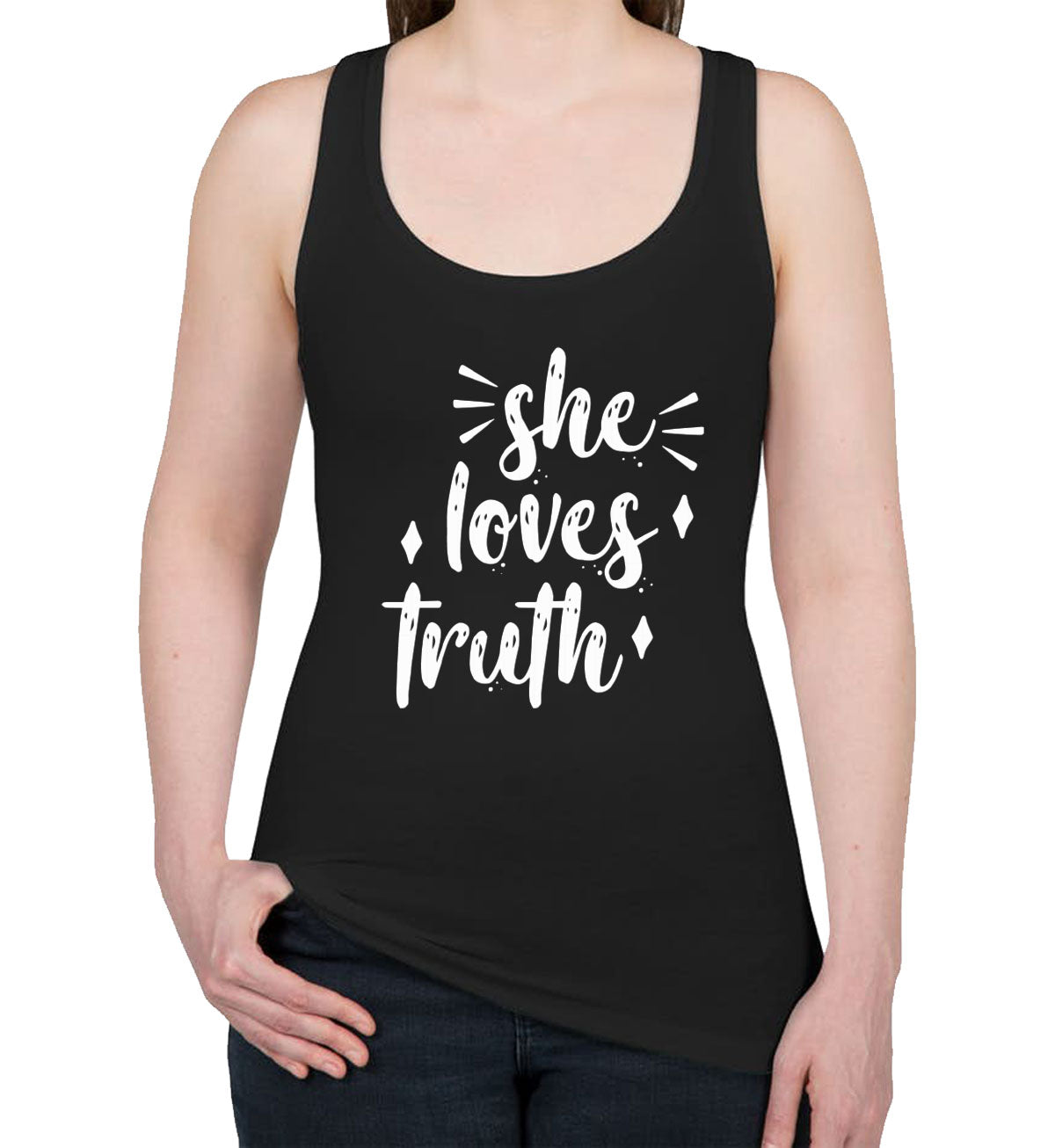 She Loves Truth Valentine's Day Women's Racerback Tank Top