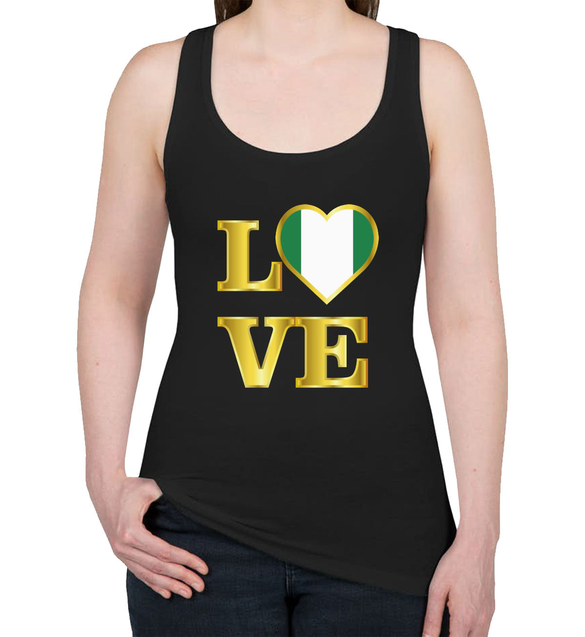 Nigeria Love Women's Racerback Tank Top