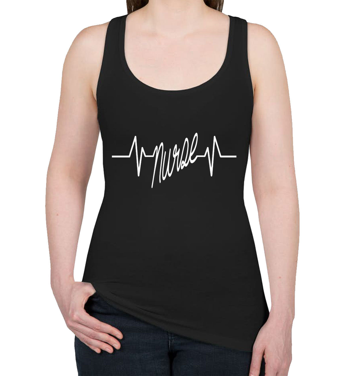 Nurse Heartbeat Women's Racerback Tank Top