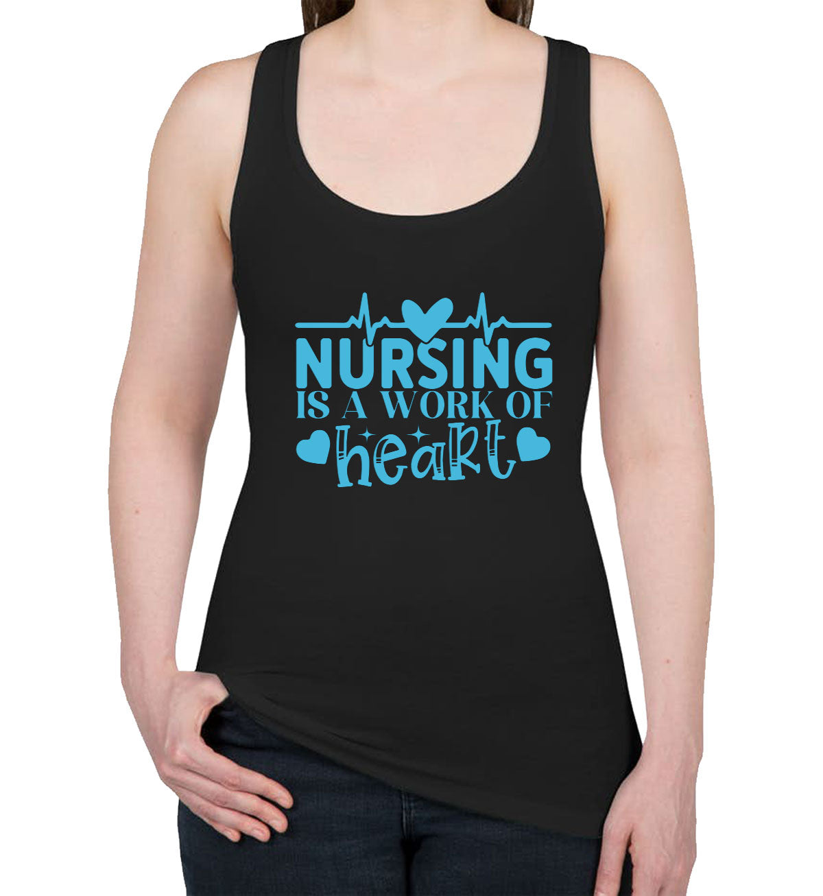 Nursing Is A Work Of Heart Nurse Women's Racerback Tank Top