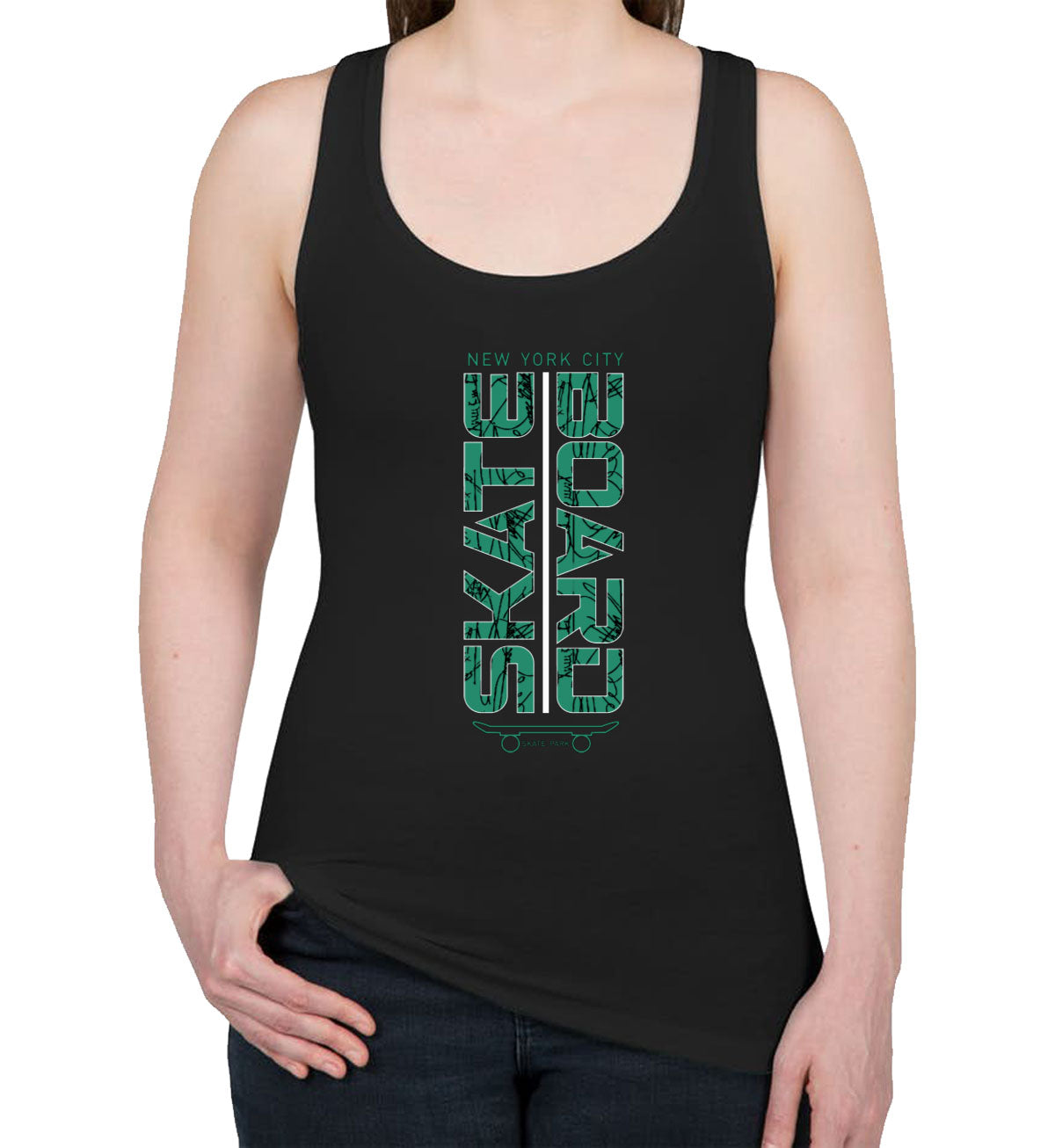 New York Skate Board Women's Racerback Tank Top