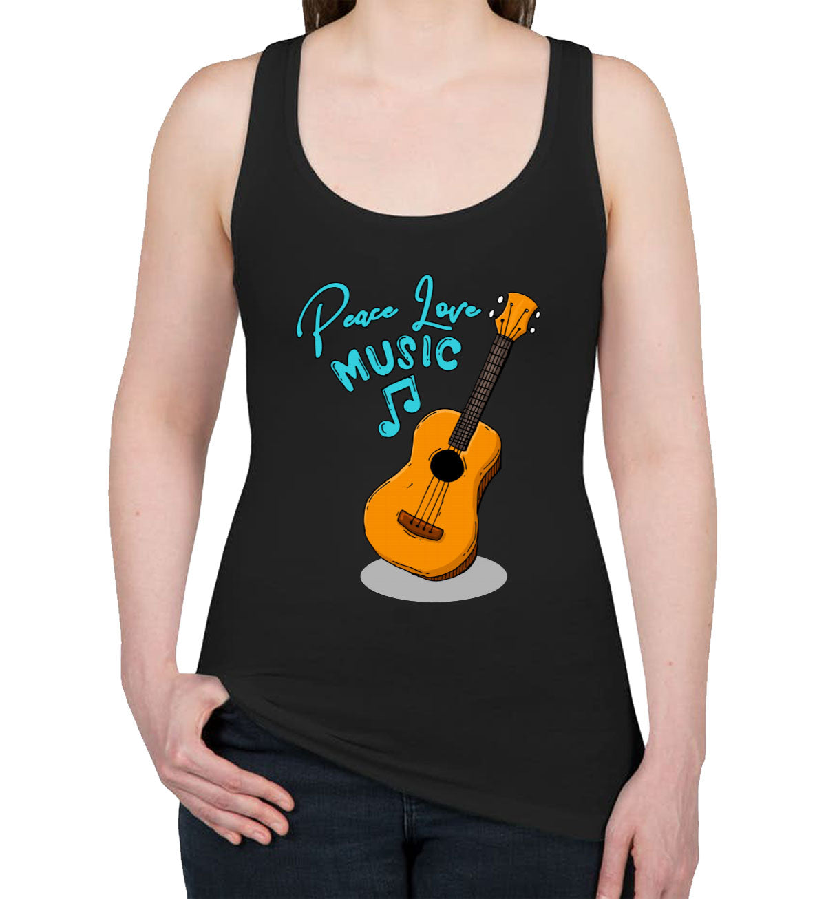 Peace Love Music Women's Racerback Tank Top